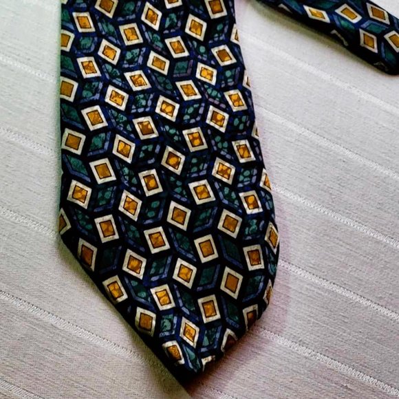 City-One, century silk co, vintage men's necktie with geometrical pattern - Picture 14 of 16